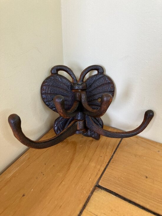 Other - Butterfly Cast Iron Wall Mounted Hook Coat Clothing 4-Hooks